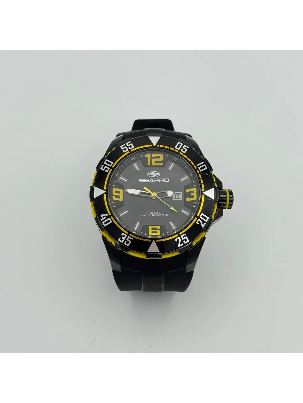 Seapro sp1114 Stainless Steel Black and Yellow Watch, working